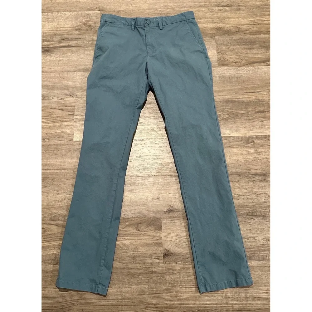 Old Navy Mens Slim Fit Chino Pants 32x36 Slate Blue Green Stretch Twill Trousers - Picture 9 of 9